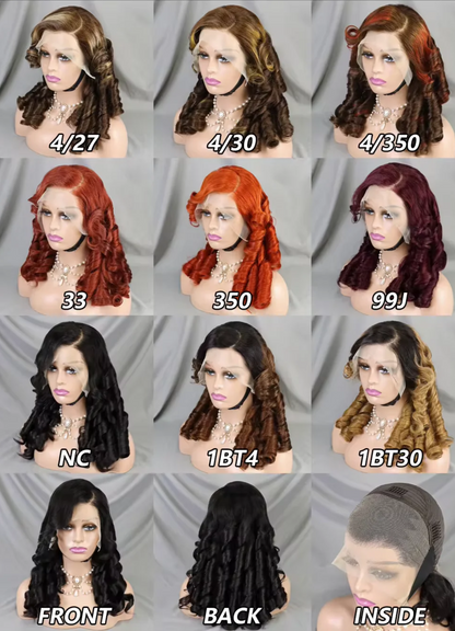 300% Density Transparent Glue Less Colored Full Lace Wig