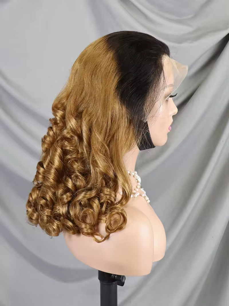 300 Density Loose Wave Transparent Lace Frontal Wig Wet and Wavy Curly Human Hair