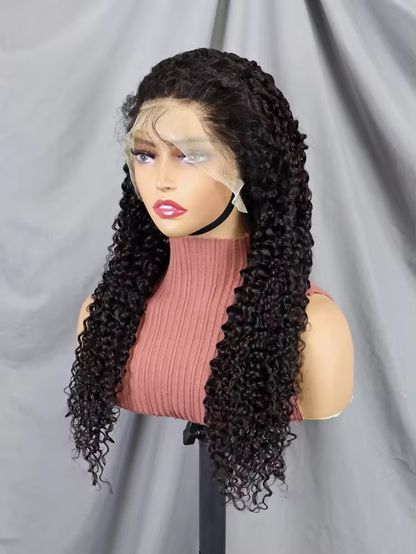 Kinky Curly Transparent Frontal Natural Color 100% Virgin Frontal Wig