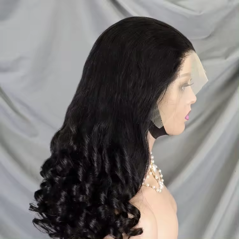 13X4 Full Lace Frontal Wig 24 Inch Natural Black Color