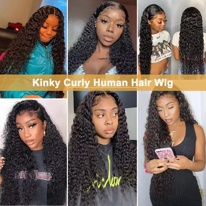 Kinky Curly Transparent Wig | Frontal Natural Wig | KUNLIX HAIR