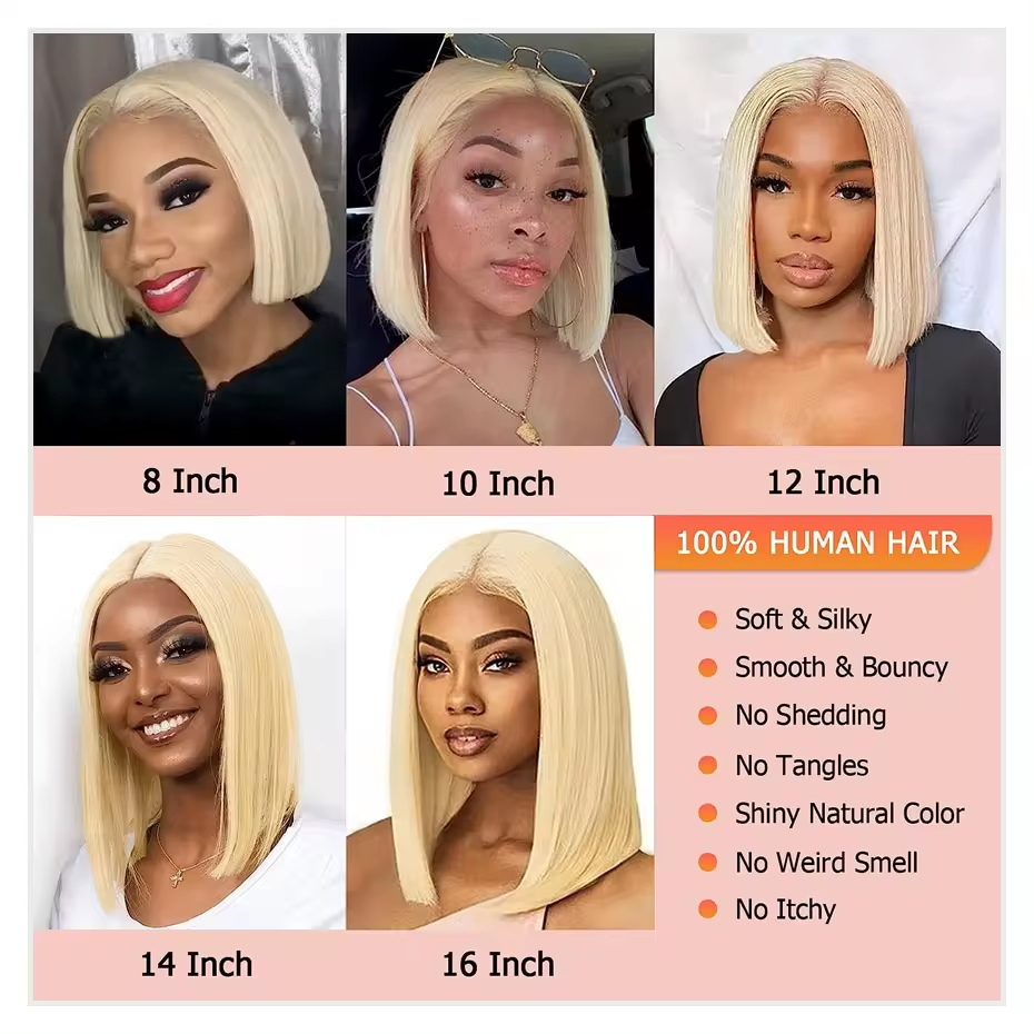 Blonde Bob Lace Wig | Lace Front Blonde Wig | KUNLIX HAIR