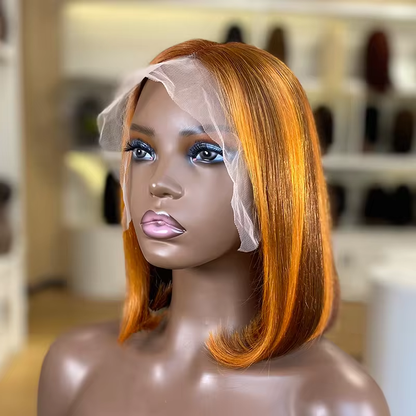 Natural Hairline Transparent Lace 13x4 Frontal  Bob Wig