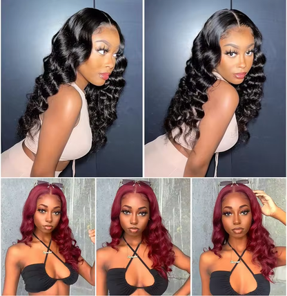 Ready to wear HD Lace Full Frontal Pre Plucked Human Hair Wig