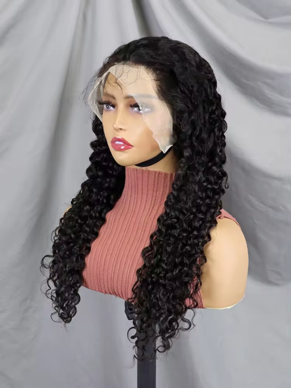 Kinky Curly Transparent Frontal Natural Color 100% Virgin Frontal Wig